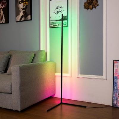 China Simply Modern Design Living Room Industrial Fabric Shade Tripod RGB LED Floor Position Lamp for sale