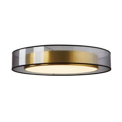 China Modern European Style Gold Brass Round LED Modern Bronze Indoor Ceiling Lamp For Hotel for sale