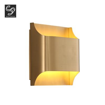 China Creative Modern Design Hotel Bedroom Style Bronze Copper The Nature Marble Led Wall Lamp for sale