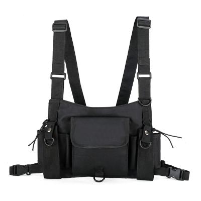 China Waterproof New style nylon men tactical chest rig bag with headphone hole and reflective cloth provide more safty for outdoor running sport for sale