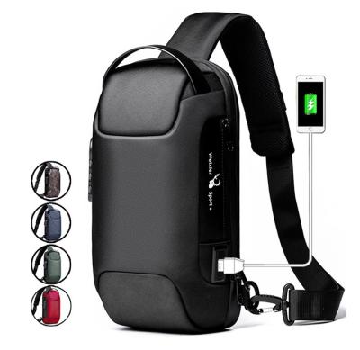 China Waterproof Customized men's chest bag waterproof USB men's messenger bag anti-theft short travel sling fashion shoulder bag for sale