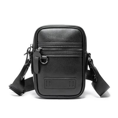 China Water proof Customized logo Hot selling black messenger bag Cross border mobile phone Small messenger bag One shoulder messenger bag for men for sale