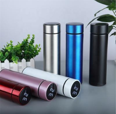 China PORTABLE Stainless Steel Vacuum Double Wall Sublimation Blank Sports Water Bottle With Led Temperature Display for sale