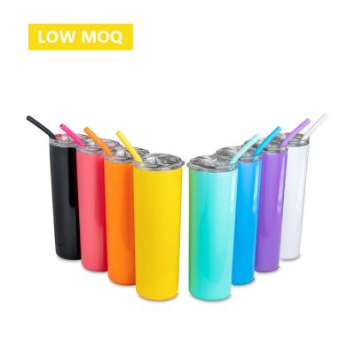 China 20 oz Sustainable Glitter Sublimation UV Printing Empty Tumblers Straight With Straw for sale