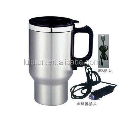 China Double Wall Stainless Steel Cup Car Mug Sustainable Electric Heated Automatic Travel Coffee Mug for sale