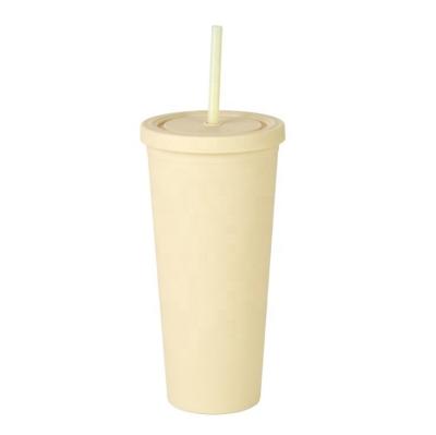 China 24oz Double Tumbler Wall Insulated Viable Plastic Frosted Drinking Cup for sale