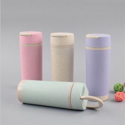 China Sustainable Custom Logo Sport Water Bottles Biodegradable Coffee Travel Mug With Lids Bamboo Fiber Drink Mug for sale