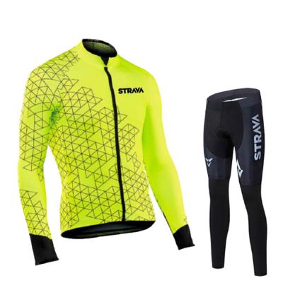 China STRAVA 2021 Team Pro Autumn Breathable Cycling Set Cycling Shirts For Men Full Sleeve Cycling Team Males Cycling Uniform for sale