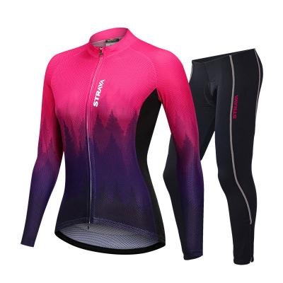 China New 2021 STRAVA Bike Suit Long Tight Quick-Drying Breathable Cycling Tank Tops For Women Sponge Pad for sale