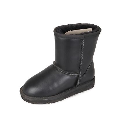 China Fashion \ Leather Boys Kind Water Proof Comfortable \ Durable Cow Leather Felt Kids Fur Boots For Girls for sale