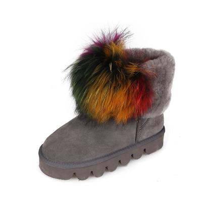 China Fashion \sexy furry women anti-skid factory direct cheap comfortable \durable raccoon fur snow boots for sale