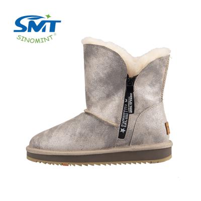 China New Arrival Fashion Trend Girls Colorful Side Outdoor Faux Sheepskin Fur Warm Zipper Boots for sale