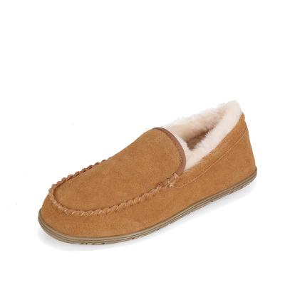 China Fashion \ Custom Genuine Leather Rubber Unique Shoes Comfortable \ Durable Ladies Moccasin Sheepskin Slippers for sale