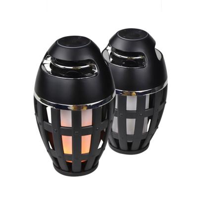 China Game Video Led Flame Light Speaker Table Lamps Lanterns Speaker Led Night Flash Wireless Portable Tws Radio Speaker for sale