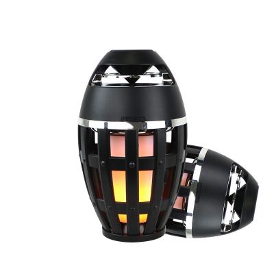 China Video Game Father's Day Gift Led Flame Light Speaker Table Lamps Lanterns Speaker Led Night Flash Radio Tws Led Flame Speaker for sale