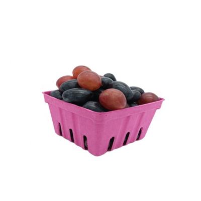 China Sustainable Custom Vegetable / Fruit Molded Pulp Packaging Box Berry Basket Tray With Best Quality for sale