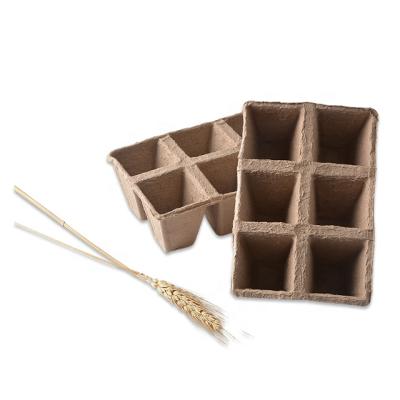 China Eco-Friendly Recyclable Biodegradable Eco-Friendly Nursery and Vegetable Gardening Plants Square Pulp Paper Pulp Peat Potted Plant Nursery for sale