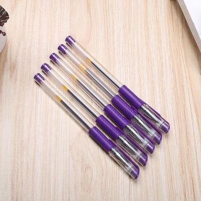 China Normal high quality individual transparent body gel ink executive purple cheap pen for sale