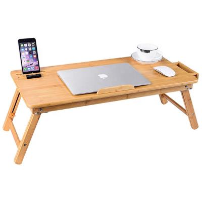 China New Design Foldable Adjustable Bamboo Laptop Table Foldable Computer Desk for sale