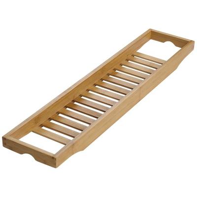 China Sustainable Bamboo Bathtub Tray, Organizer Cart, Non Slip Bath Serving Table Bathroom Tray for sale