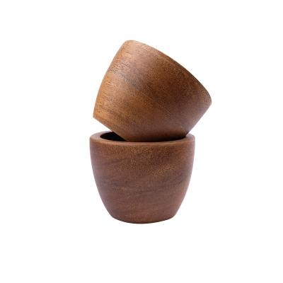 China Viable Handmade Nordic Style Natural Solid Wood Mug, Portable Outdoor Coffee Cup Drinkware Mug for sale