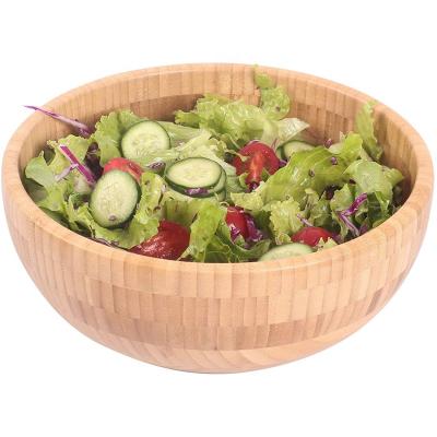 China Sustainable Bamboo Salad Bowl, Serving Bowl For Fruits Or Salads, Natural Organic Bamboo Serving Plate Tableware for sale