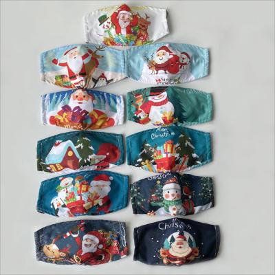 China Ear-hook headband christmas design facemask fabric adjustable reusable christmas face cover for sale