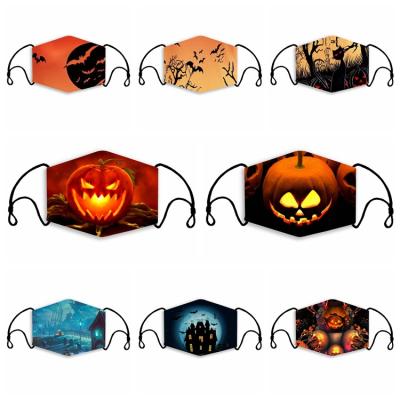 China Adjustable Ear-hook Headband Wholesale Reusable Washable Printed Halloween Face Mask Custom Design Fashion Face Party Masks for sale