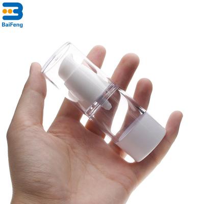 China Sealing Up 10ml 15ml 30ml 50ml 100ml White Airless Cosmetic Pump Bottle With Aluminum Cap for sale