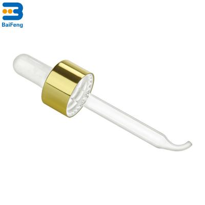 China 2018 high quality gold non spill glass pipette nipple 18mm cap for dropper bottle for sale