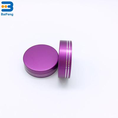 China Non Spill High Quality China Aluminum Glass Jar Purple Color 47mm Cap With Seal Liner for sale