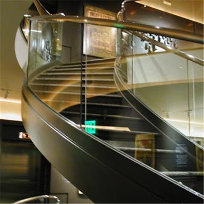 China modern curved staircase/modern marble staircase/helical staircase with glass balustrade for sale