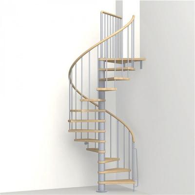 China Modern Indoor Steel Stairs Design Wooden Spiral Stair Treads Stainless Steel Staircase for sale