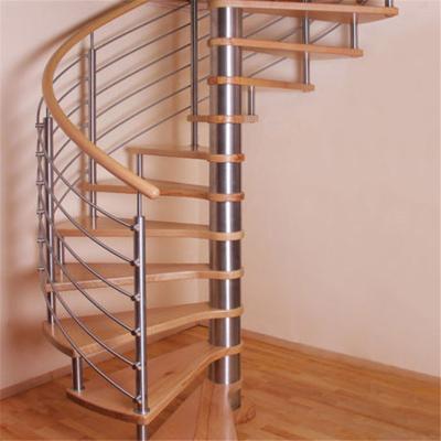 China Customized Modern Steel Balustrade Wood Steps Indoor Staircase Floating Spiral Stairs For Sale for sale