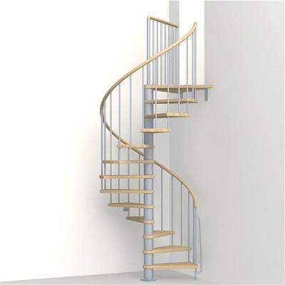 China Modern Spiral Staircase Save Space Spiral Stairs With Wooden Steps for sale