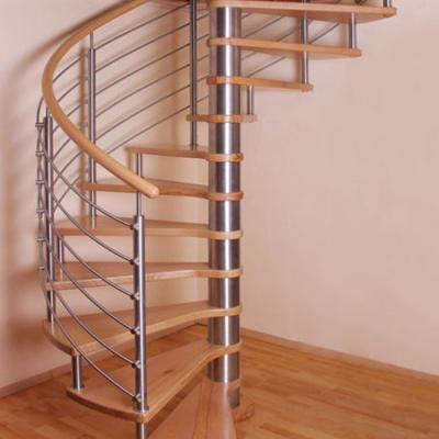 China 40mm Thickness Modern Oak Wood Stair Tread Solid Spiral Staircase for sale