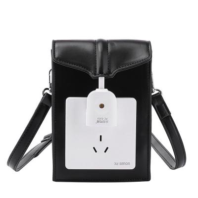 China 2022 new creative fashion socket ladies mobile phone cross - body bag PU leather mobile phone bag for sale