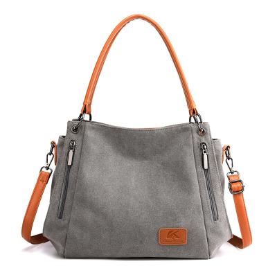 China Wholesale High Quality Canvas Fashion Material Women's Tote Bag Handbag Shoulder Messenger Bag for sale