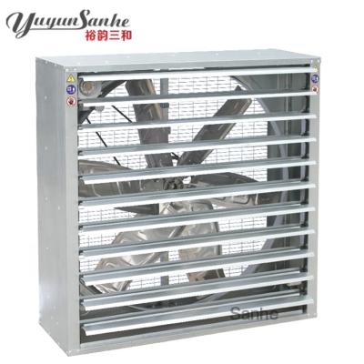 China Farms Yuyun Sanhe Ventilation Exhaust Fan Drop Hammer Swing Fan With Small Shutter for sale