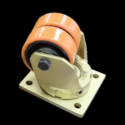 China AGV 500kgs Crankshaft Swivel Mechanism Dual Wheel Thermoplastic Rubber Heavy Duty Caster Robot Wheel Caster Caster for sale