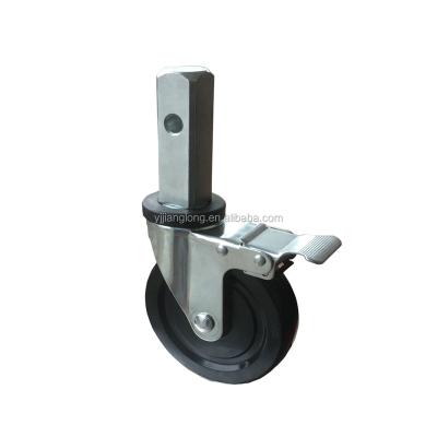 China Caster wheel scaffolding 5 inch hard rubber caster wheel scaffolding with brake for sale