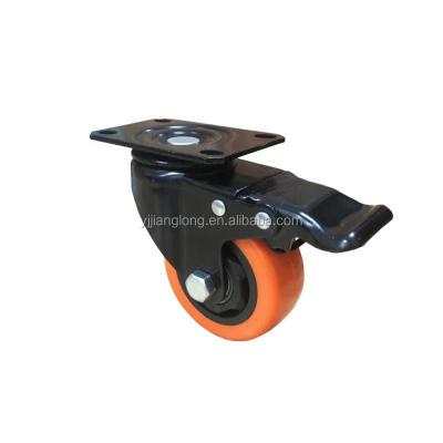 China PVC 3 Inch Trolley Wheel Orange Caster Wheel For Accessories for sale