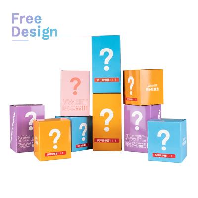 China Lucky Gift Secret Caja Misteriosa Empty Mystery Package Paper Mystery Box Recyclable Tender Custom Printing Custom Printing Rigid Box for sale