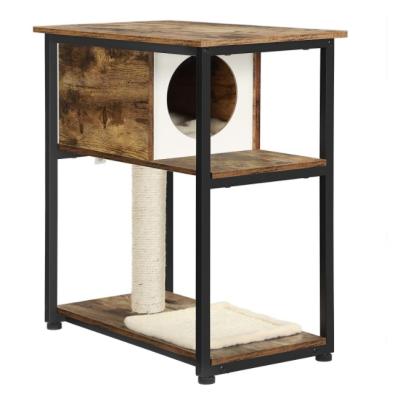 China New Design Cat Tower Sustainable Cat Tree Style End Table with Barring Post and Carpet for Living Room and Bedroom for sale