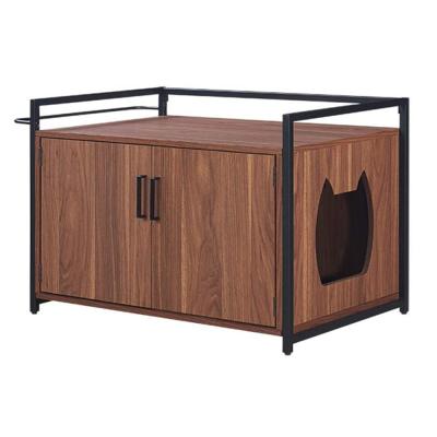 China Viable Fashionable Cat House Design with Iron and Solid Wood Structure Cat House Nightstand for sale