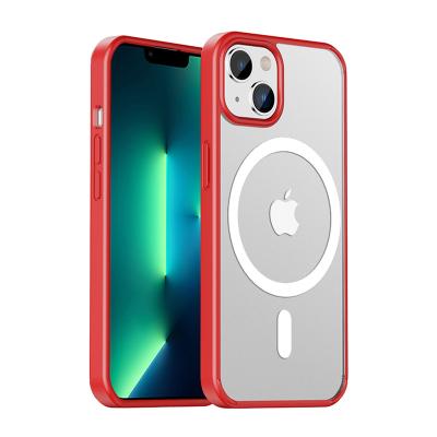 China Factroty Price Shockproof Wholesale Fits For iPhone 13 Mini Matte Case No Yellowing Half Clear Ultra Thin Phone Case For iPhone 13 Mini Red for sale