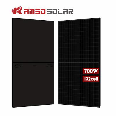 China Solar Power System Wholesale commercial all black 450w 500w 550w 600w 650w 700 watt bifacial half cell solar panel for sale