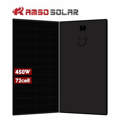 China Solar Power System China factory 450w 460w 470w 480w 490w 500w solar glass panel full black commmercial solar panel 410w all black for sale