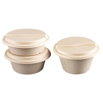 China Waterproof Biodegradable Wheat Pulp Salad Bow And Biodegradable Anti-oil Breakfast Package Box for sale