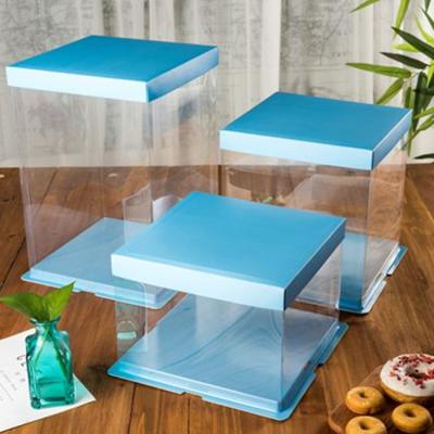 China New Arrival Single Disposable Bakery Clear Packaging Plastic Disposable Cake Box for sale